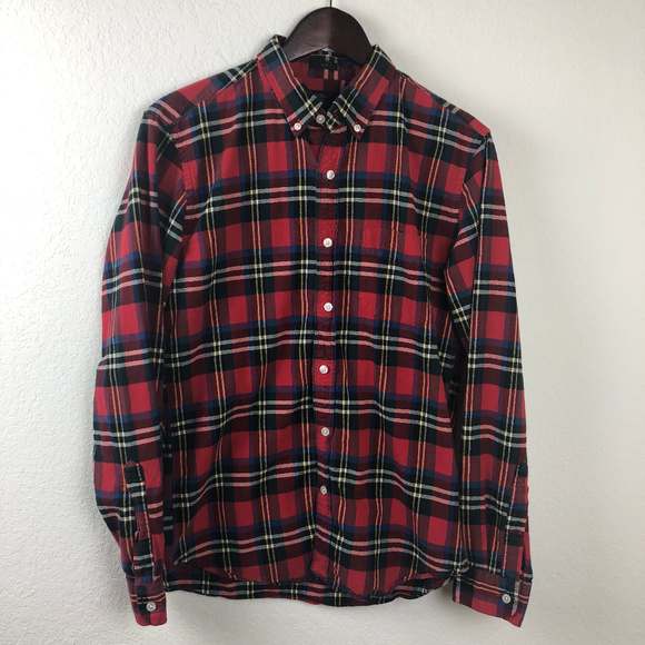 J. Crew Other - J Crew Mens Oxford Flannel Shirt, Slim Red Medium